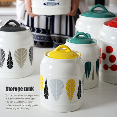 Lovely Leaf Ceramic Jar