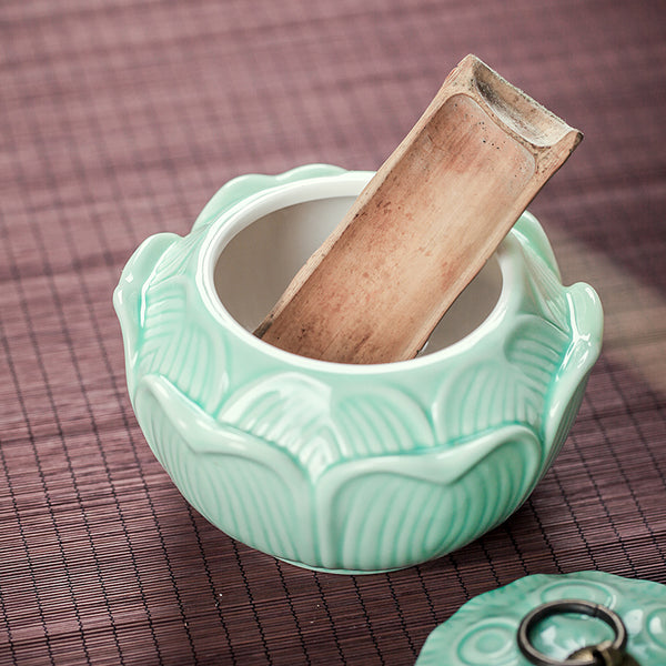 Ceramic Lotus Storage Jar