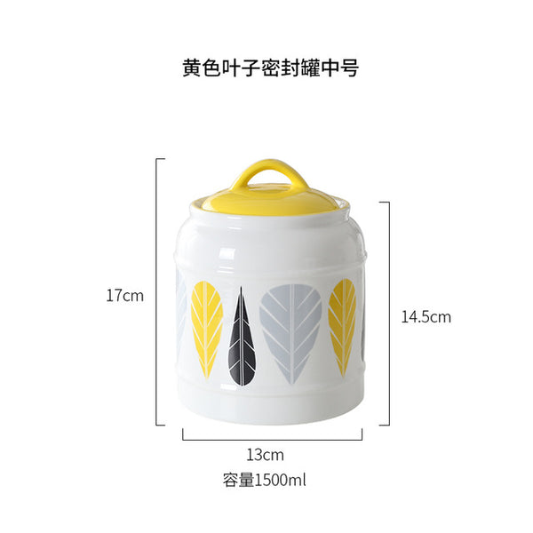 Lovely Leaf Ceramic Jar