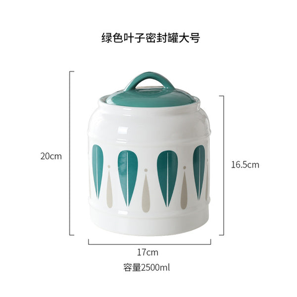 Lovely Leaf Ceramic Jar