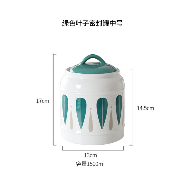 Lovely Leaf Ceramic Jar