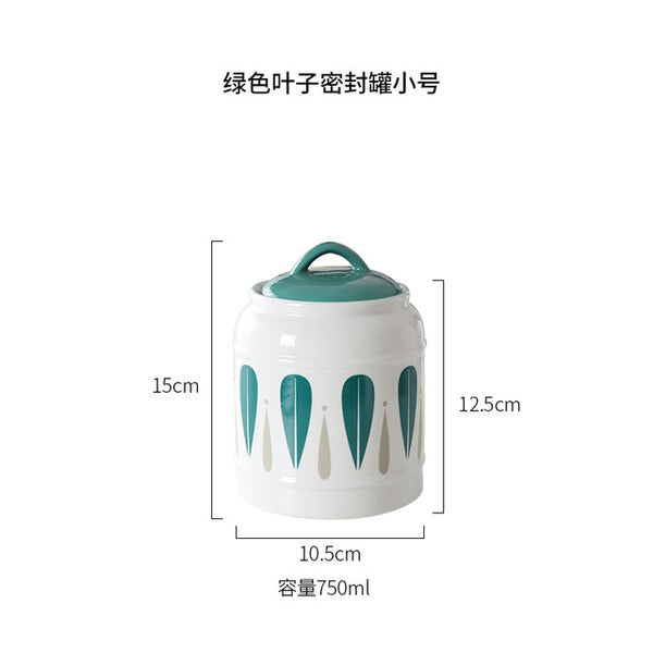 Lovely Leaf Ceramic Jar