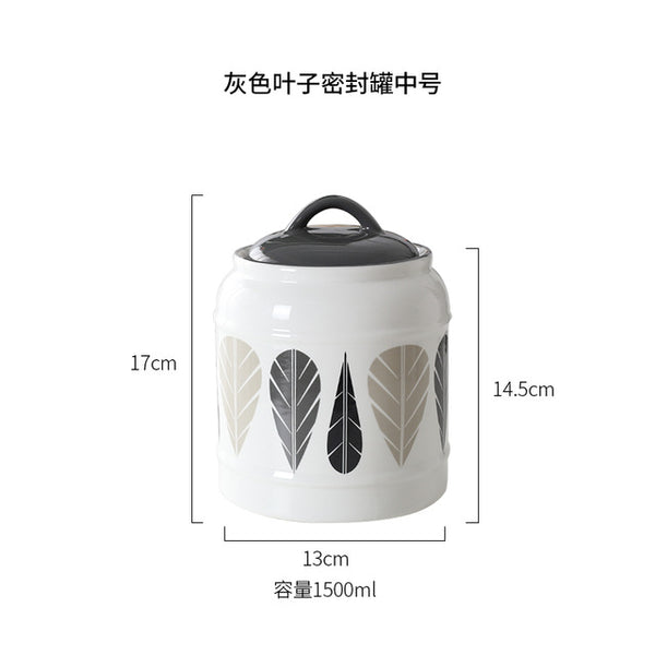 Lovely Leaf Ceramic Jar