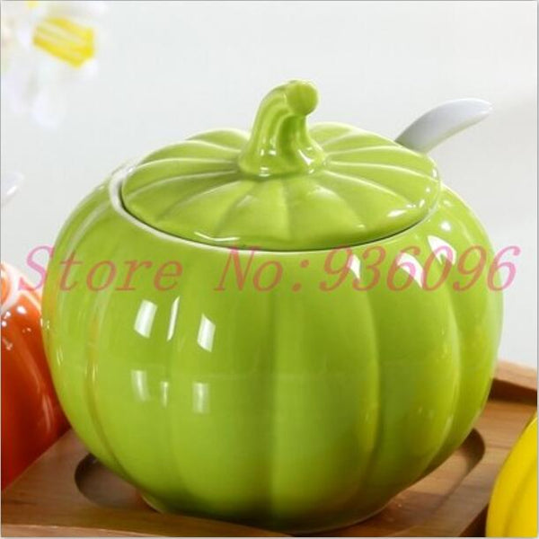 Creative Pumpkin Shape Ceramic Jar